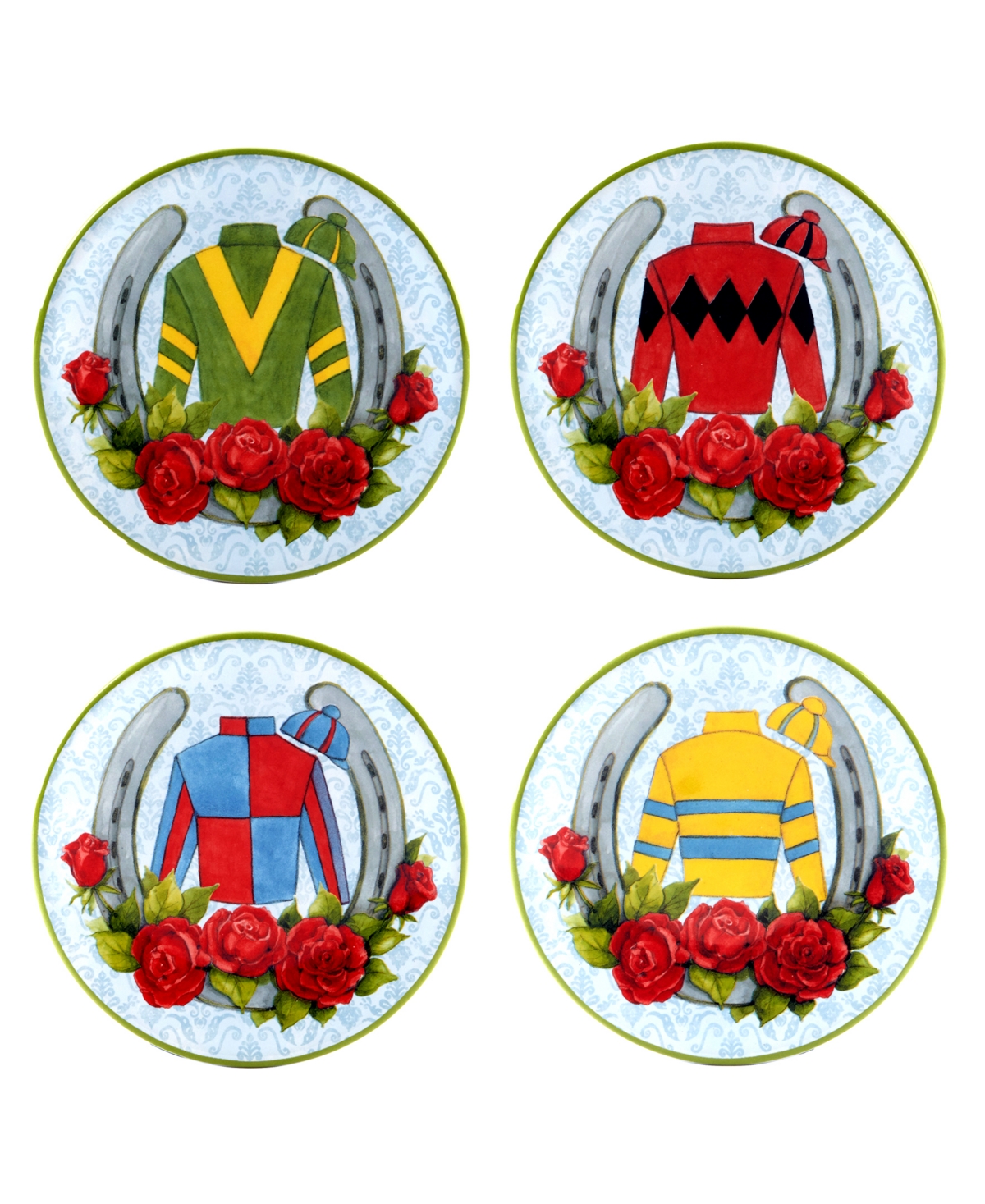 Derby Day at the Races Set of 4 Canape Plates - Miscellaneous