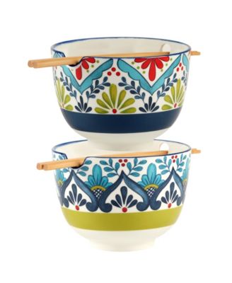 Talavera Set of 2 Ramen Bowls, 2 Asst