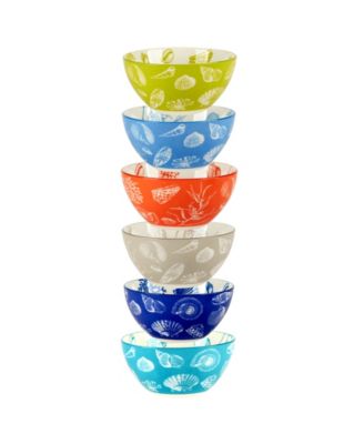 Seaside Set of 6 All Purpose Bowl, 6.25" 6 Asst