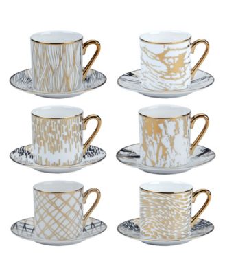 Matrix Espresso Cups & Saucers Set, Service for 6