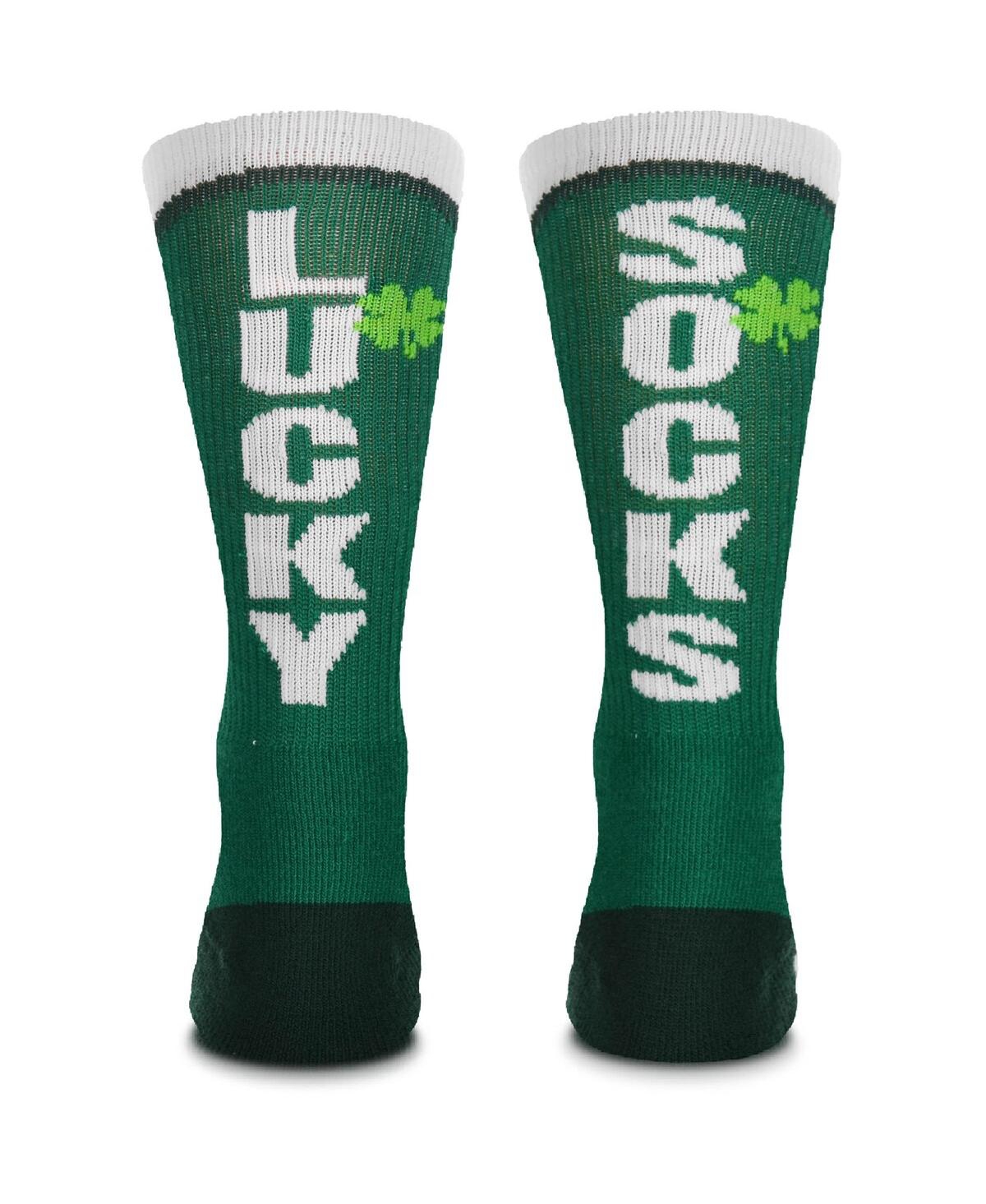 Shop For Bare Feet Men's  La Clippers Four Leaf St. Patrick's Day V-curve Crew Socks In Green