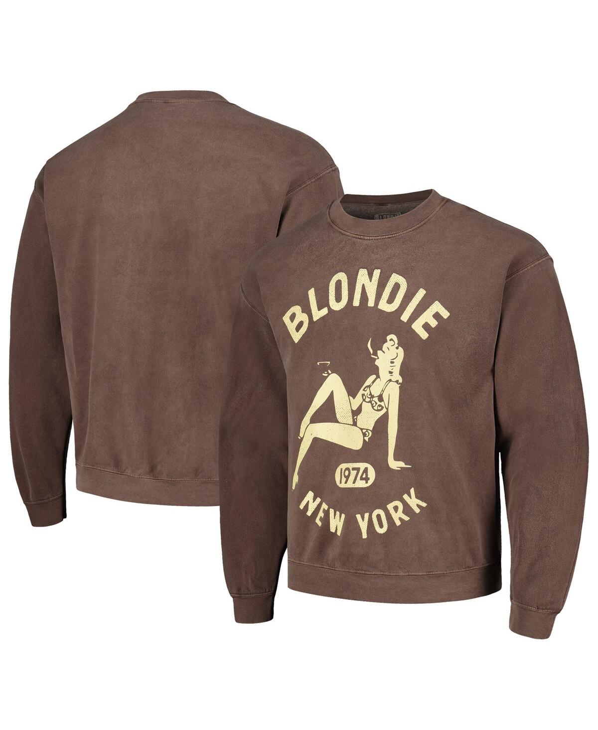 Men's Brown Distressed Blondie New York Pullover Sweatshirt - Brown