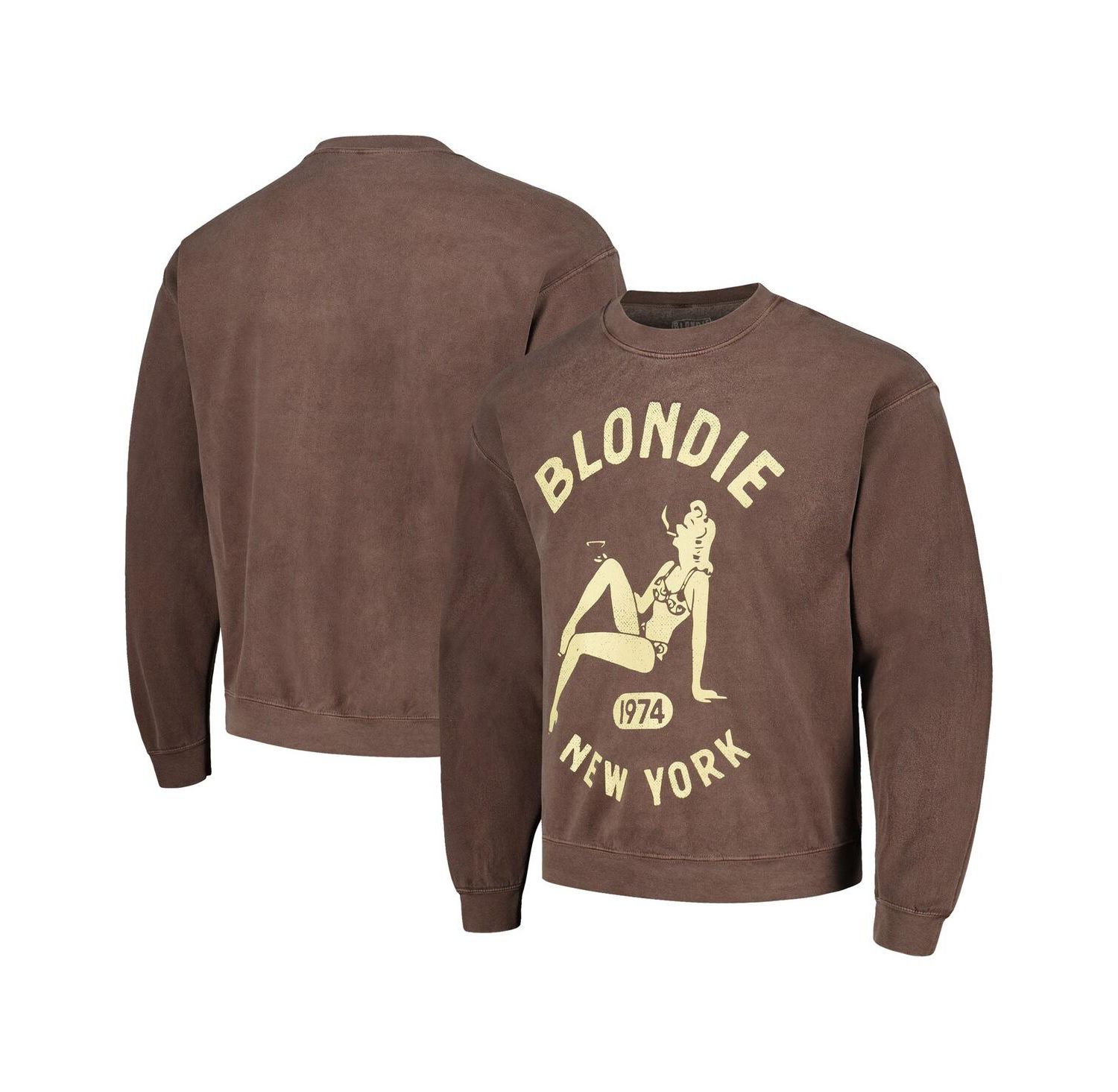 Men's Brown Distressed Blondie New York Pullover Sweatshirt