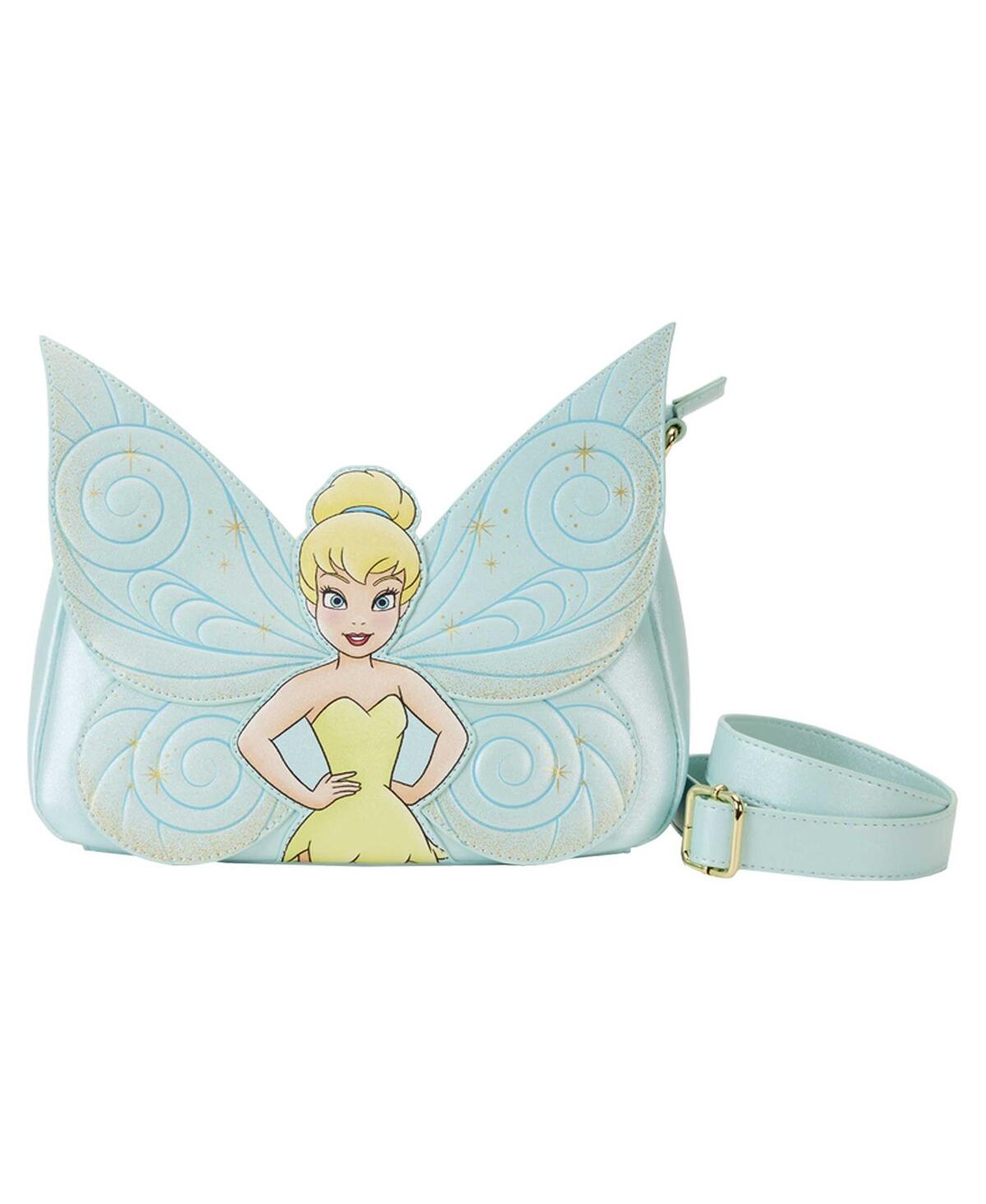 Women's Loungefly Tinker Bell Peter Pan Wings Crossbody Bag - Light Blue