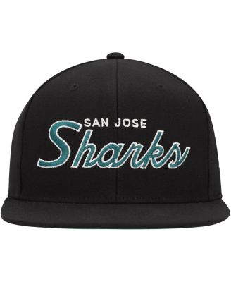 Men's Black San Jose Sharks Core Team Script 2.0 Snapback Hat