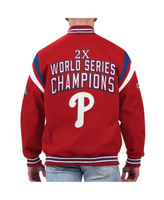 Men's Red Philadelphia Phillies Quick Full-Snap Varsity Jacket