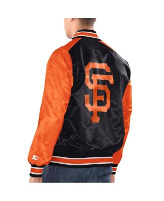 Starter Men's Black, Orange San Francisco Giants Varsity Satin