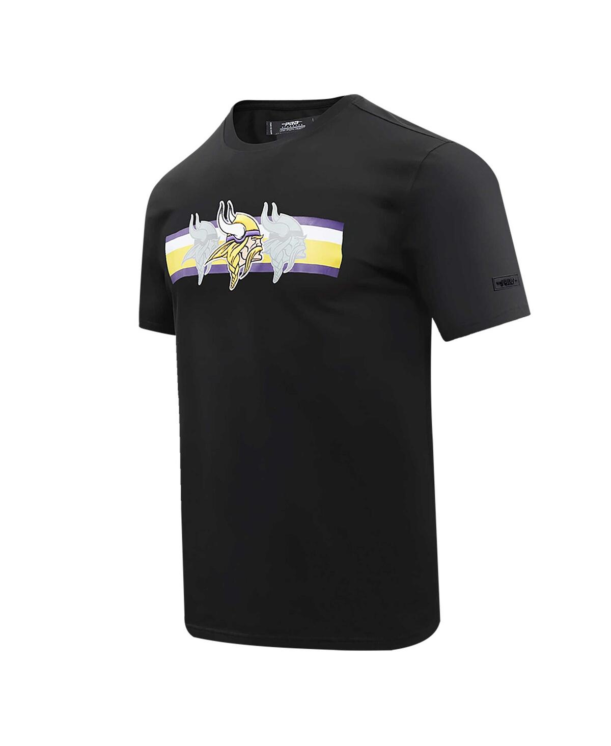Pro Standard Black Minnesota Vikings Retro Striper T-shirt In Black