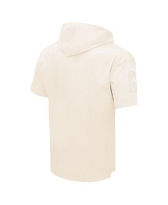 Men's Cream Seattle Mariners Neutral Short Sleeve Hoodie T-shirt