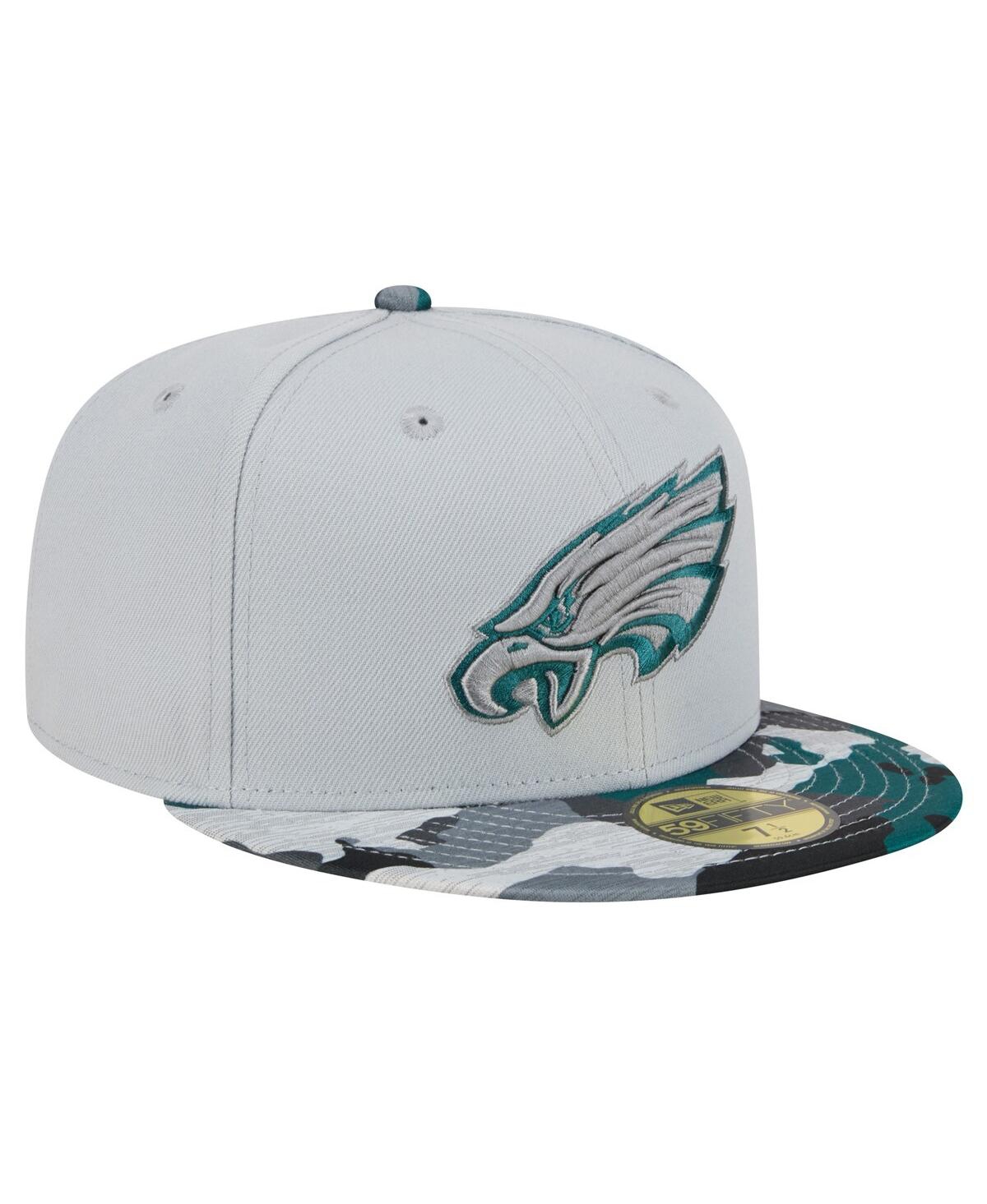 Men's New EraPhiladelphia Eagles Active Camo 59FIFTY Fitted Hat - Gray