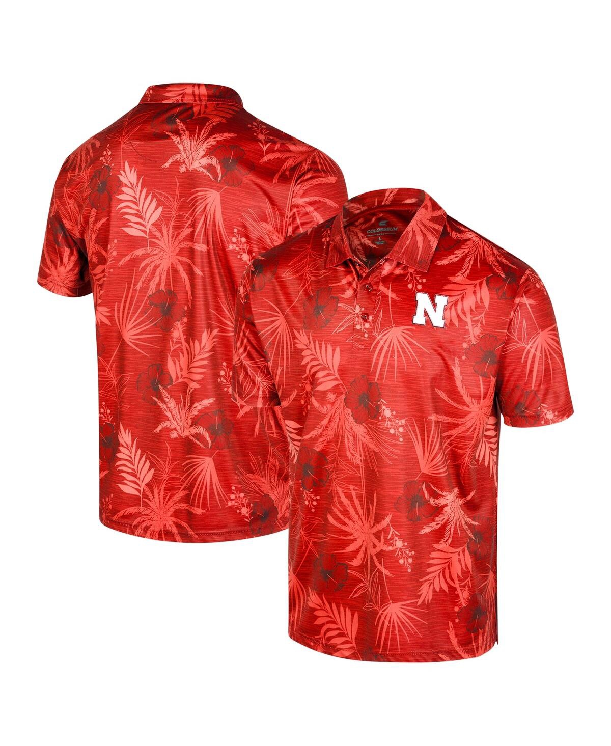 Shop Colosseum Men's  Scarlet Nebraska Huskers Big And Tall Palms Polo Shirt