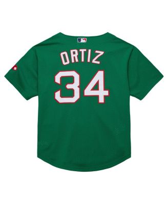 Men's David Ortiz Kelly Green Boston Red Sox Cooperstown Collection Mesh Batting Practice Jersey