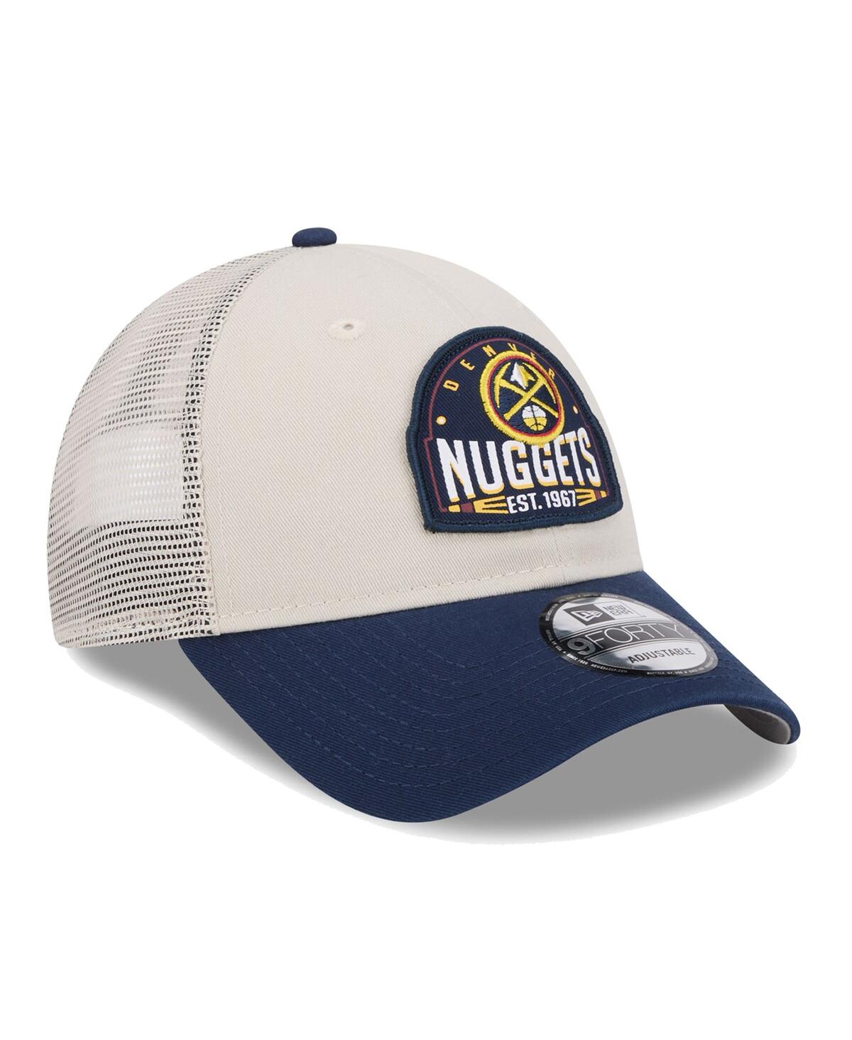 Men's New Era Navy Denver Nuggets Throwback Patch Trucker 9FORTY Adjustable Hat - Navy