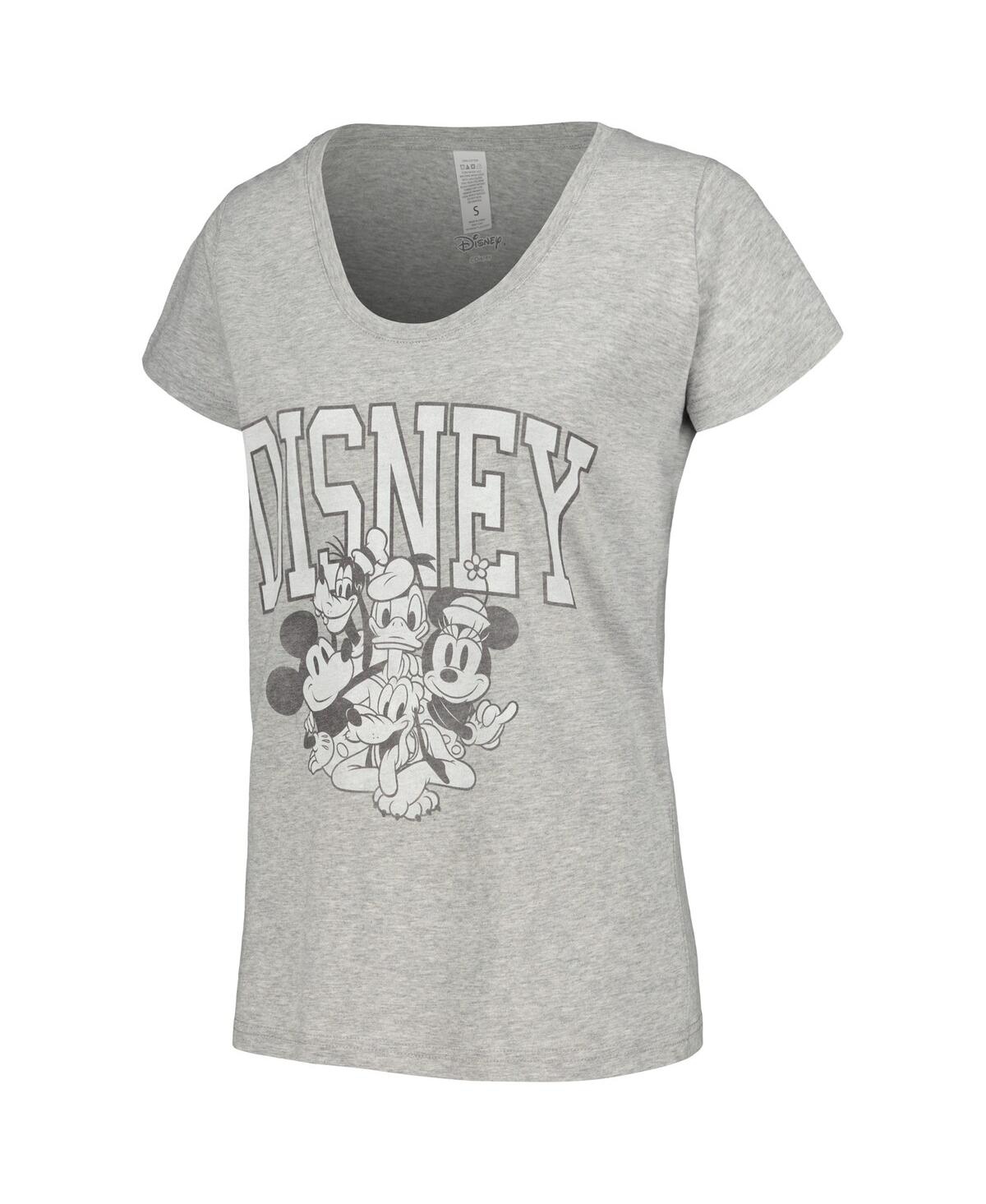 Shop Mad Engine Women's Heather Gray Mickey & Friends Scoop Neck T-shirt
