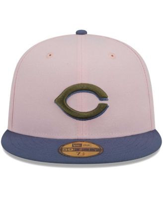 Men's Pink, Blue Cincinnati Reds Olive Undervisor 59FIFTY Fitted Hat