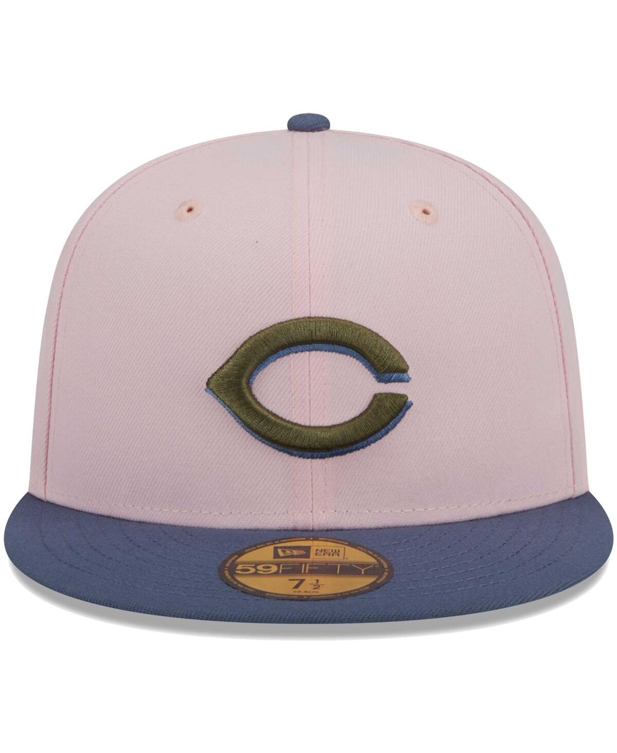 Men's New Era Blue Cincinnati Reds Olive Undervisor 59FIFTY Fitted Hat - Blue