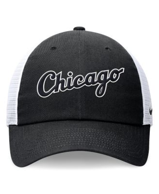 Men's Black Chicago White Sox Evergreen Wordmark Trucker Adjustable Hat