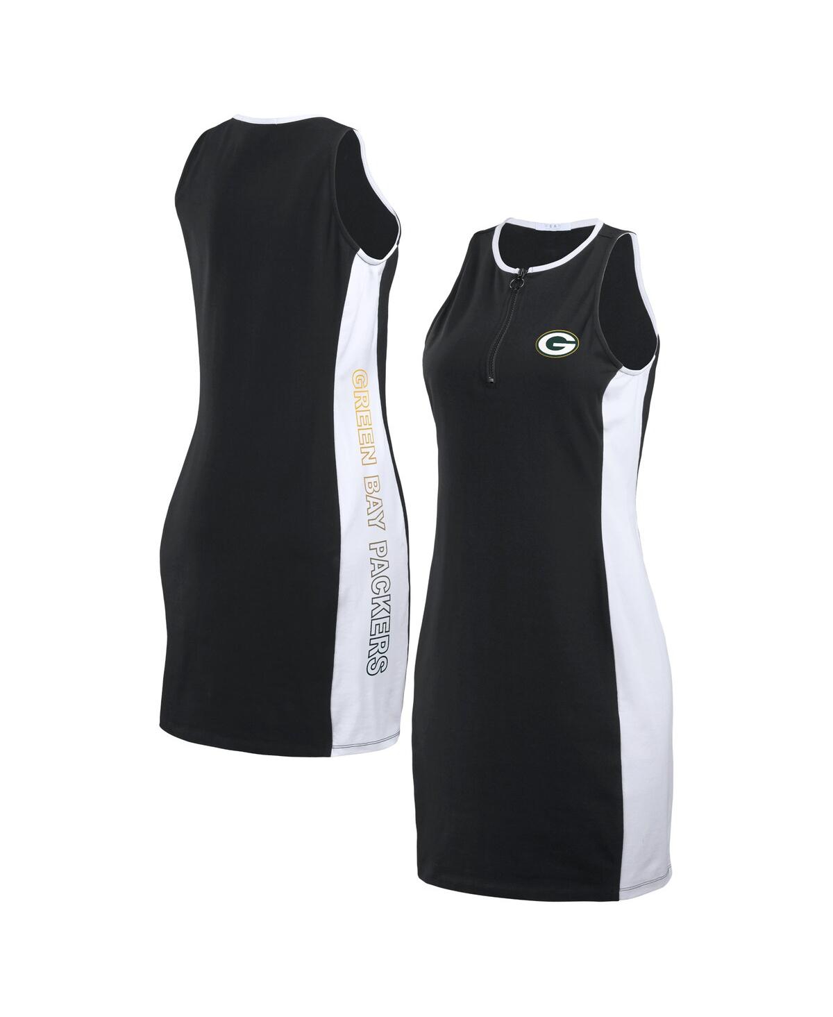 Shop Wear By Erin Andrews Women's  Black Green Bay Packers Bodyframing Tank Dress