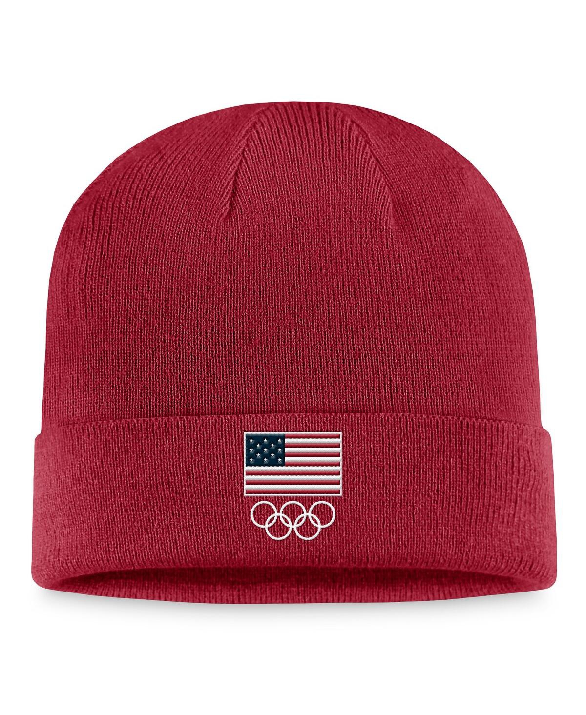 Fanatics Men's Cardinal Team Usa Flag Cuffed Knit Hat