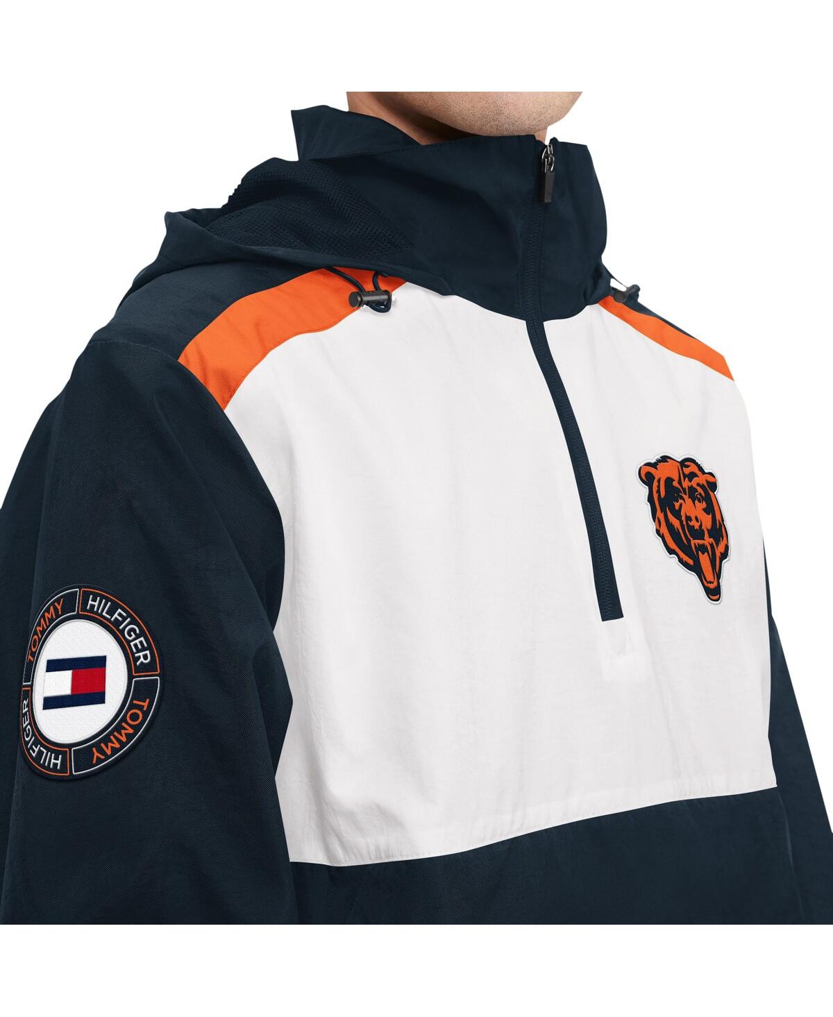 Men's Tommy Hilfiger White Chicago Bears Carter Half-Zip Hooded Top - White