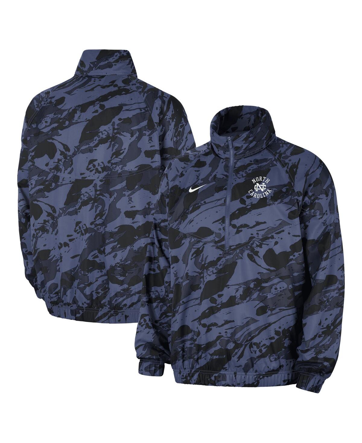Shop Nike Men's  Navy North Carolina Tar Heels Anorak Half-zip Jacket