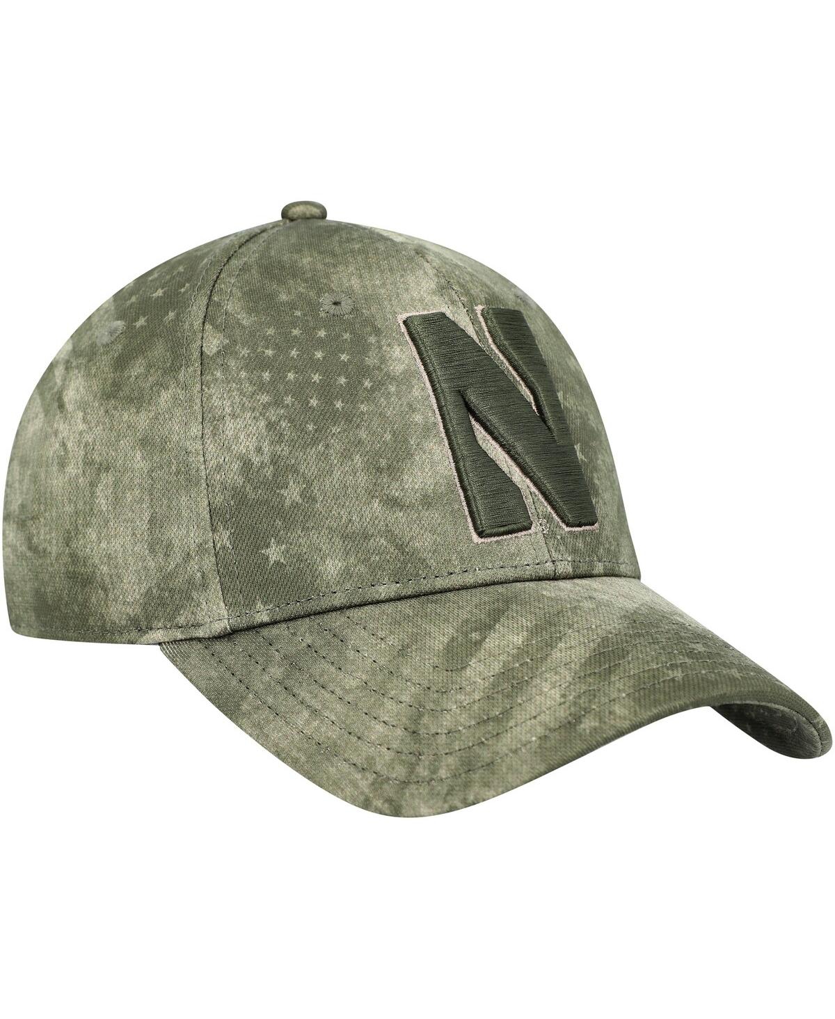 Shop Under Armour Men's  Camo Northwestern Wildcats Blitzing Performance Adjustable Hat