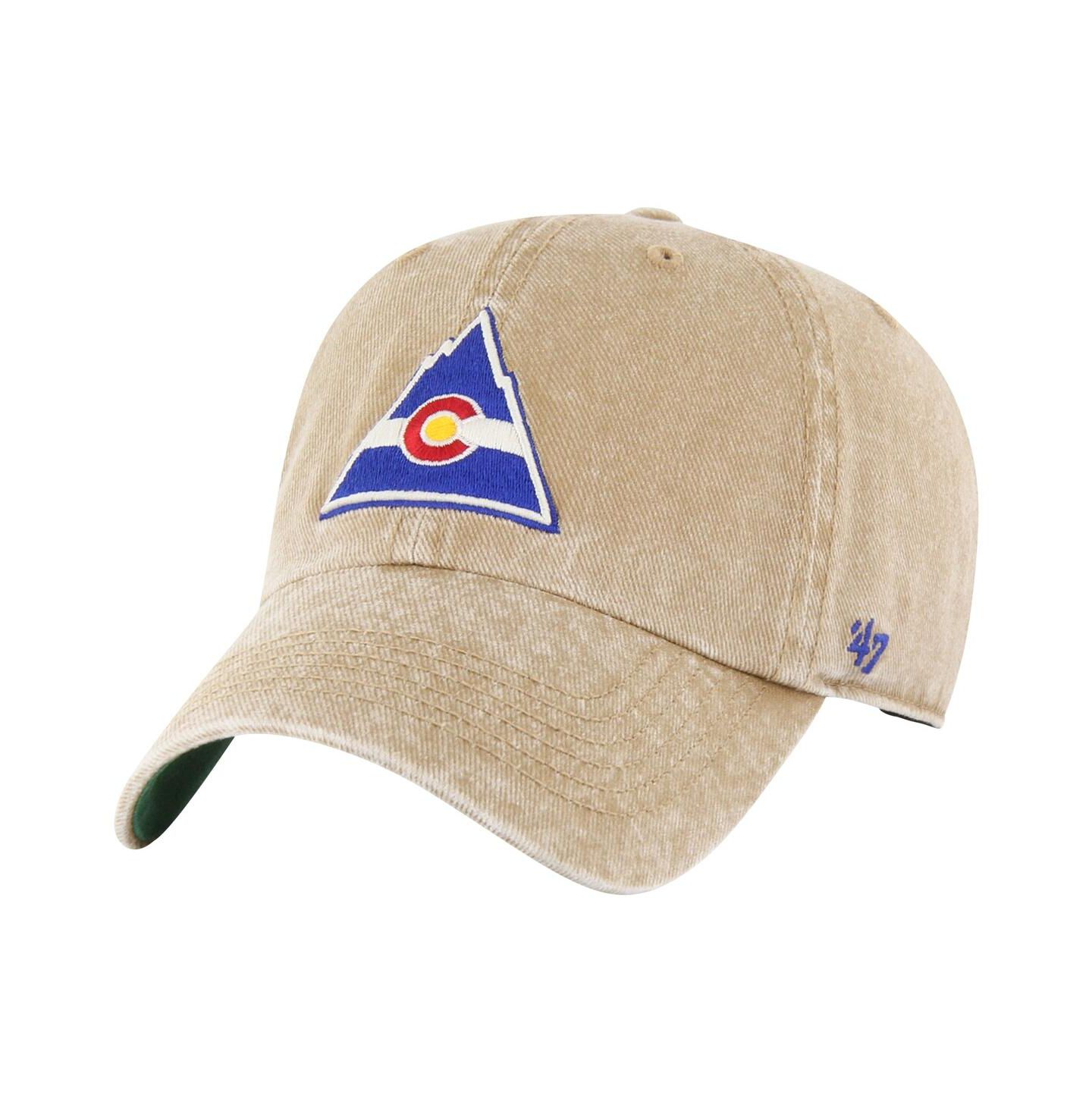 Мужская кепка '47 Brand Khaki Distressed CO Rockies Vintage-Like Hockey Earldor Clean Up Adjustable Hat — фото 3