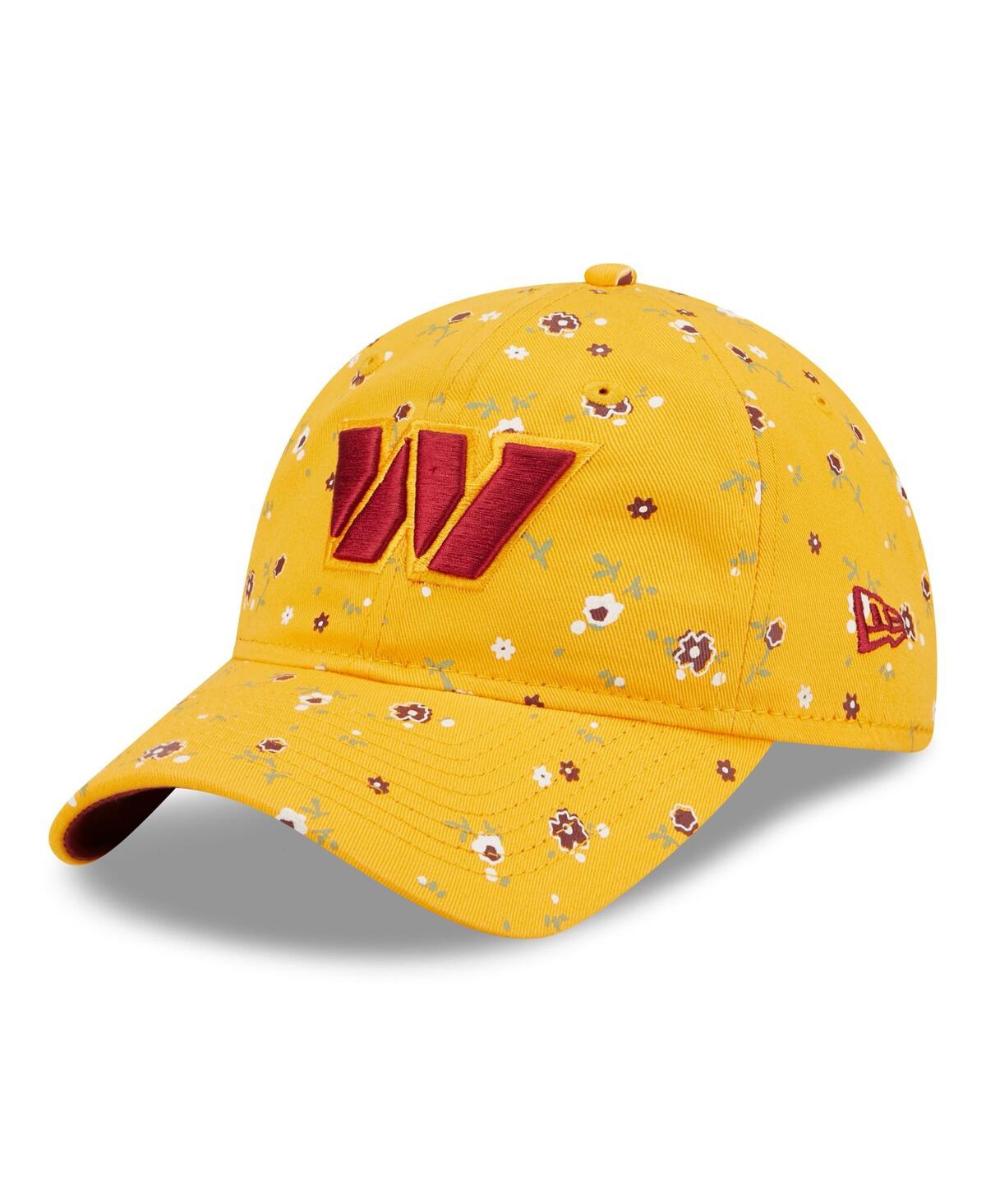 Shop New Era Women's  Gold Washington Commanders Floral 9twenty Adjustable Hat