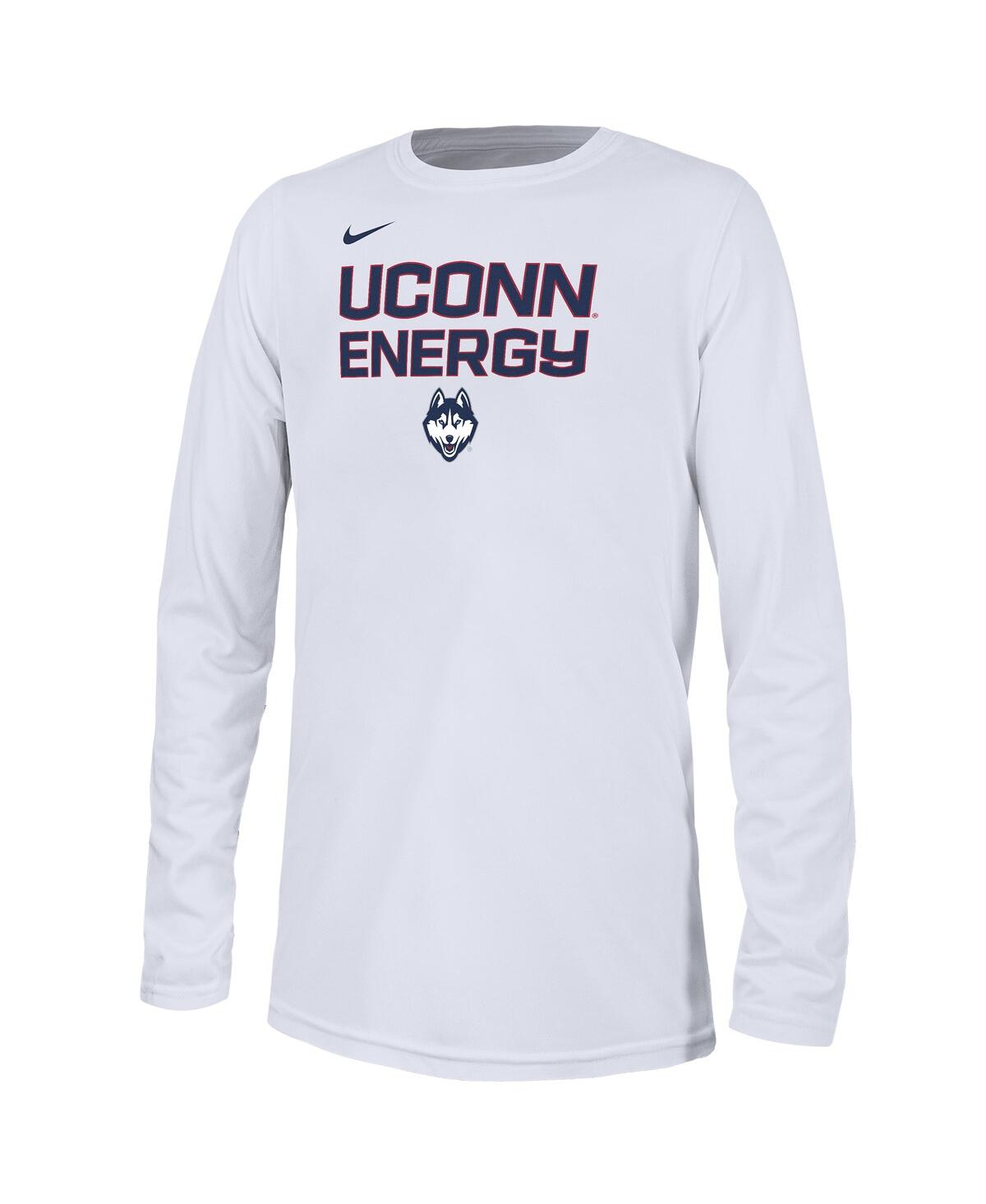 Nike Big Boys  White Uconn Huskies 2024 On-court Bench Energy T-shirt In White