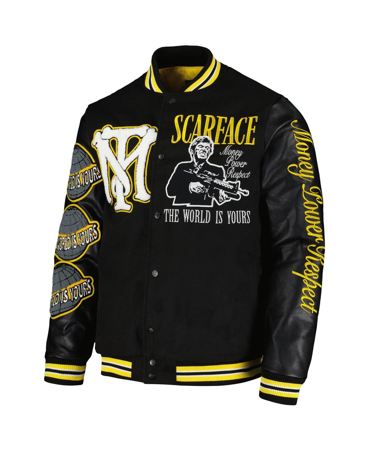 Shop Reason Men's And Women's  Black Scarface Full-snap Varsity Jacket