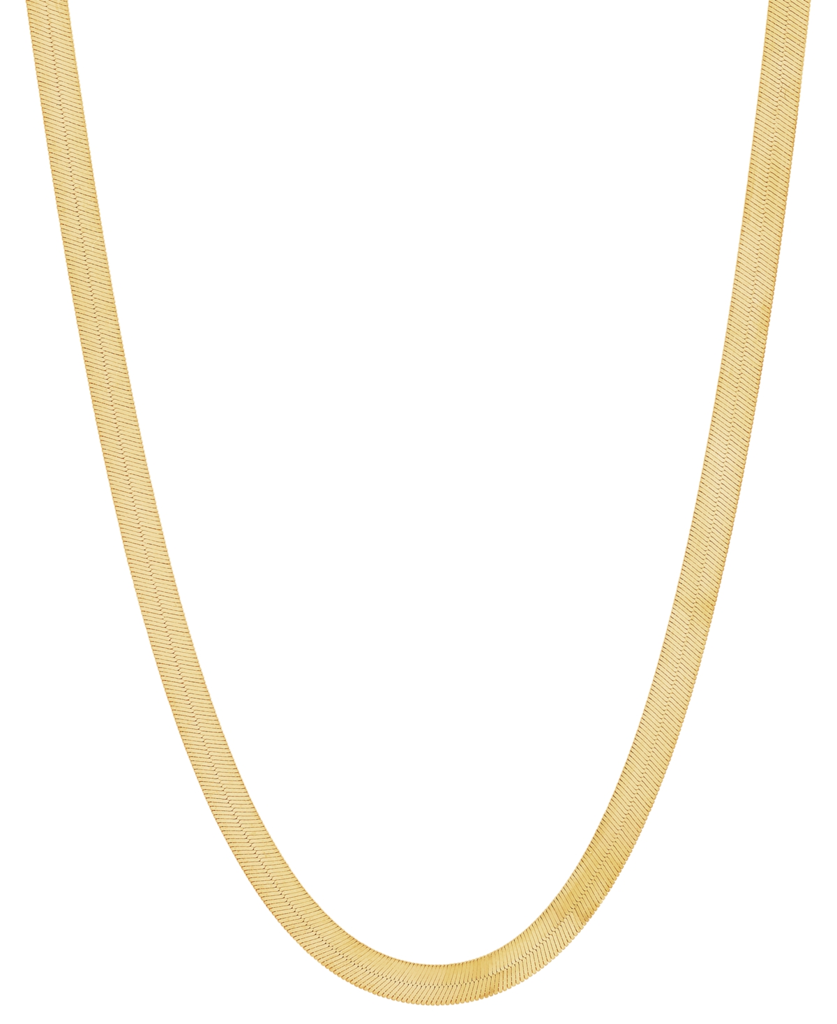 Polished Herringbone Link 18" Chain Necklace (4mm) in 10k Gold - Yellow Gold