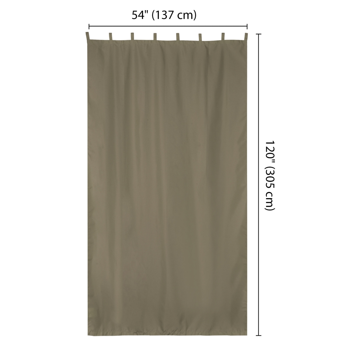 54"x120" Outdoor Curtain Panel Tab Top UV30+ Porch Pergola Backyard Piece