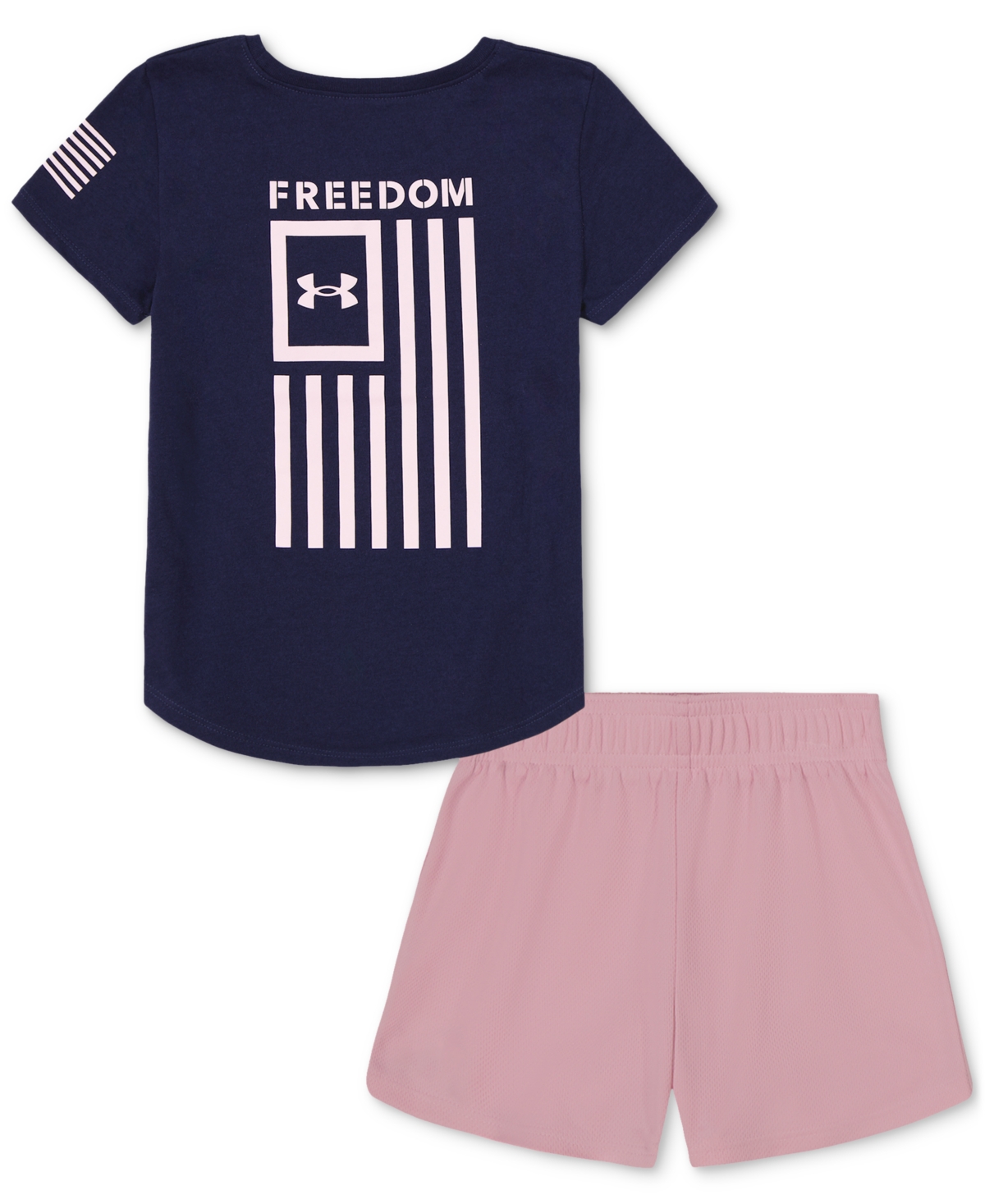 Under Armour Toddler & Little Girls Freedom Flag T-Shirt & Shorts, 2 Piece Set