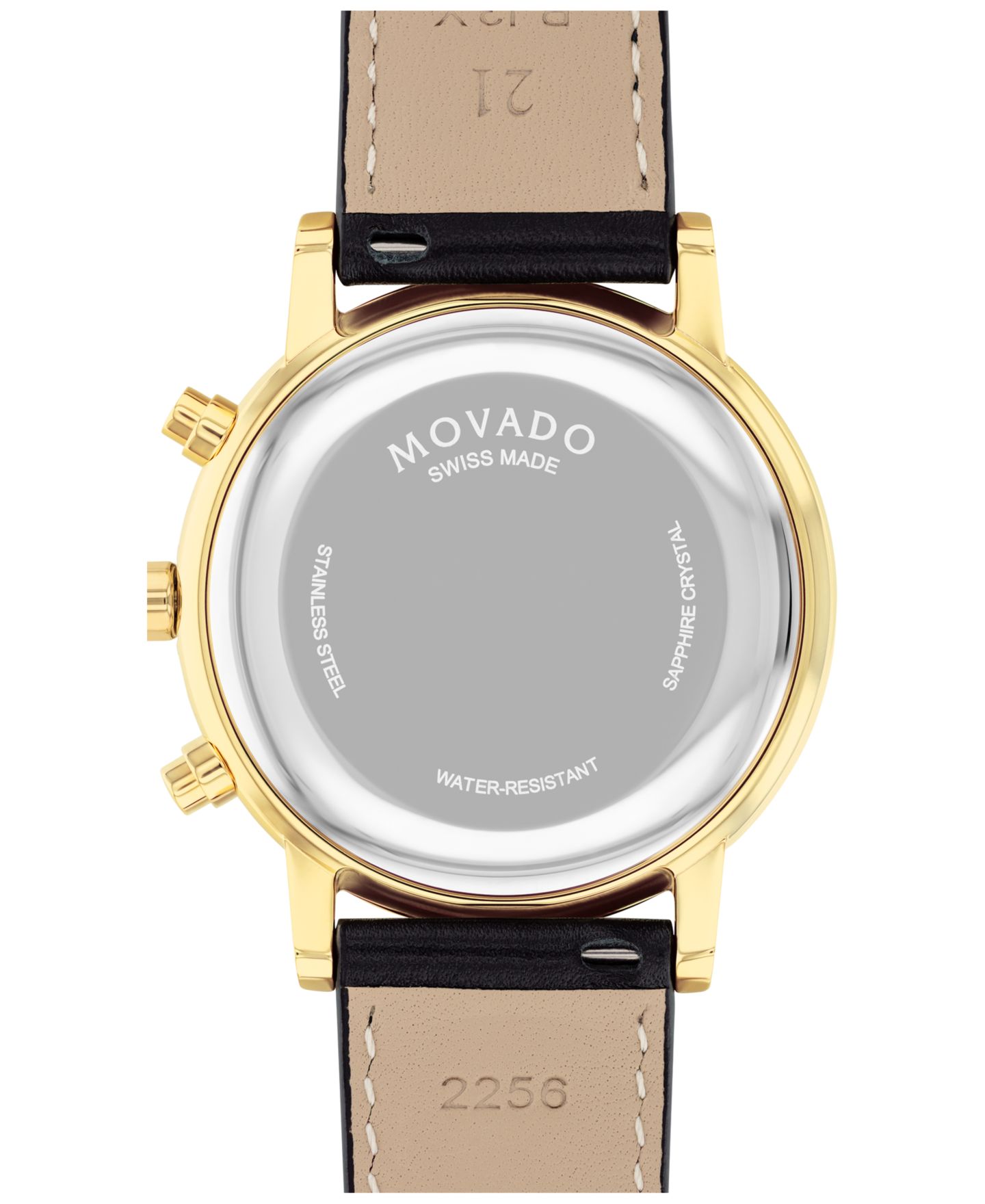 Мужские часы Movado Swiss Chronograph Museum Classic Black Leather Strap Watch 42mm — фото 3