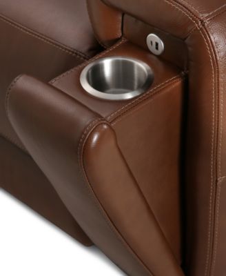 Varsani 67" Zero Gravity Leather Loveseat, Created for Macy's