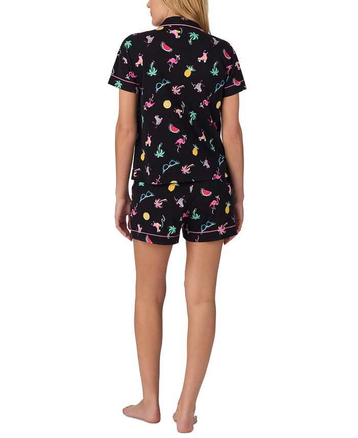Cuddl Duds Women's 2-Pc. Notched-Collar Shortie Pajamas Set - Macy's