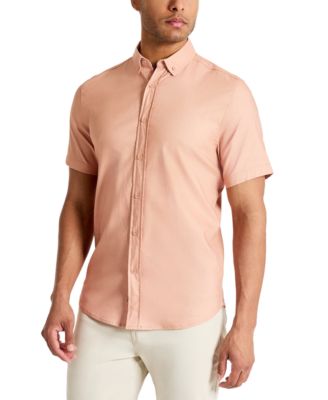 Kenneth Cole - Men's Slim Fit Short Sleeve Button-Down Sport Shirt