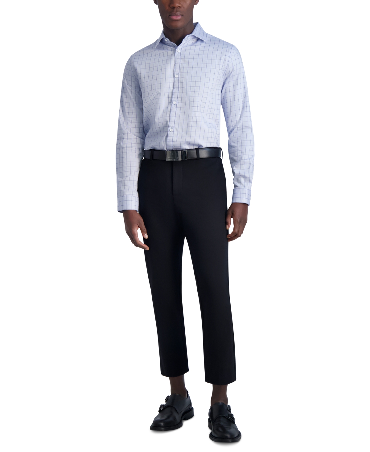 Karl Lagerfeld Paris Men's Slim-Fit Windowpane Woven Shirt