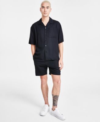 Inc International Concepts Erik Camp Shirt Shorts Created For Macys In Basic Navy