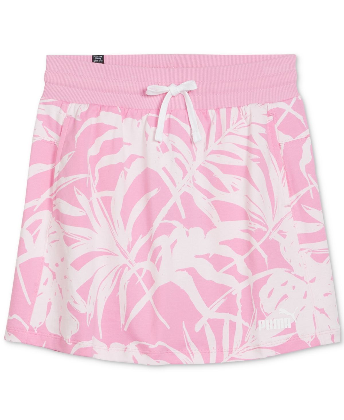 Shop Puma Women's Palm Resort Drawstring-waist Skirt In Pink Lilac-aop