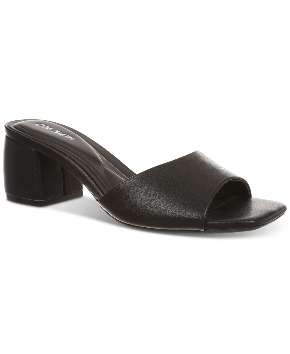 Shop On 34th Women's Gabbie Slide Dress Sandals, Created For Macy's In Black Smooth