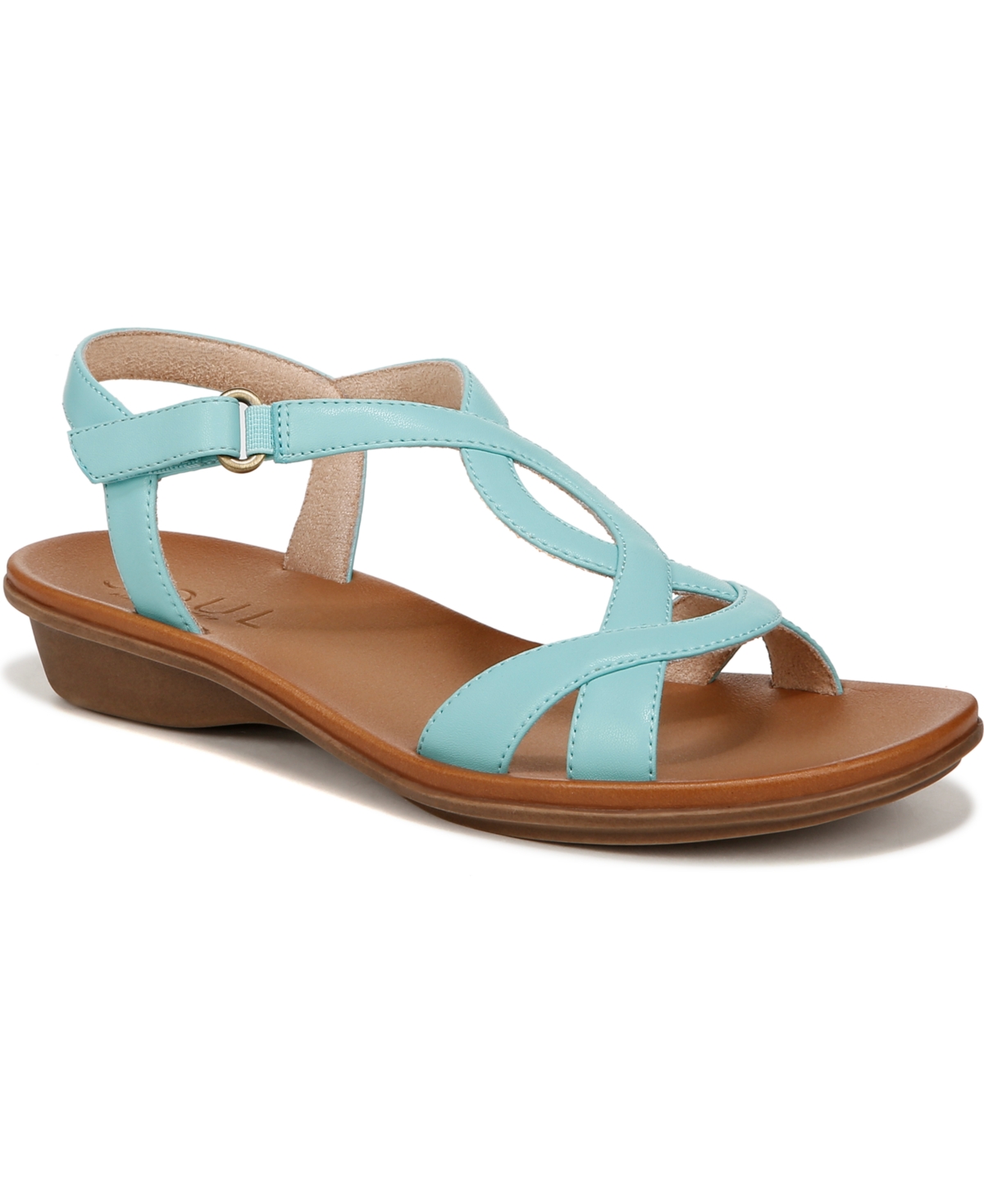 Soul Naturalizer Solo Ankle Strap Sandal In Soft Teal Faux Leather