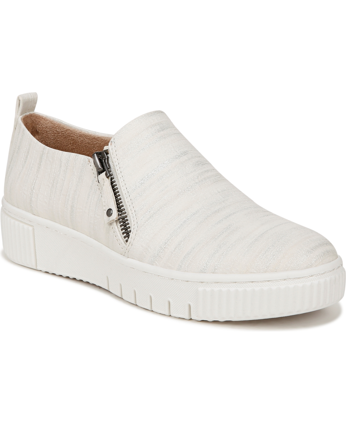 Turner Slip-On Sneakers - White Metallic Faux Leather