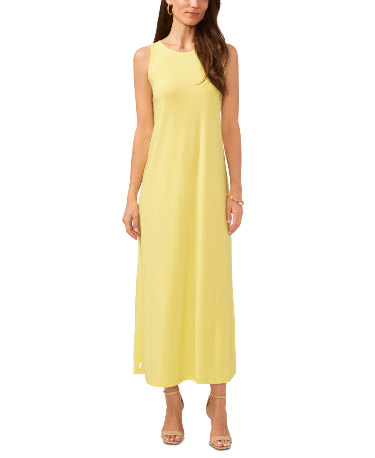 Vince Camuto Women's Sleeveless Keyhole-back Crewneck Maxi Dress