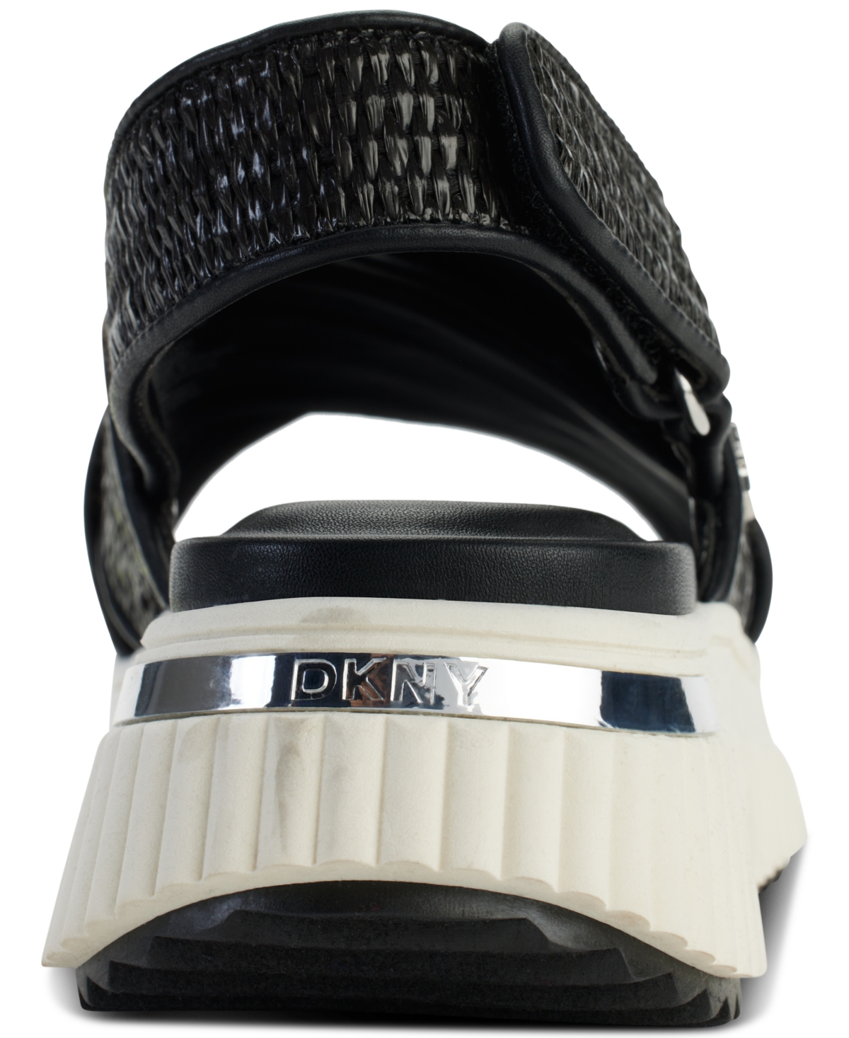 Shop Dkny Malai Woven Crisscross Slingback Platform Sandals In Black