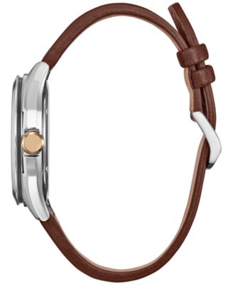 Strap Citizen Explorer Watch Citizen Eco-Drive Men's Disney Mickey Mouse Explorer Brown Leather