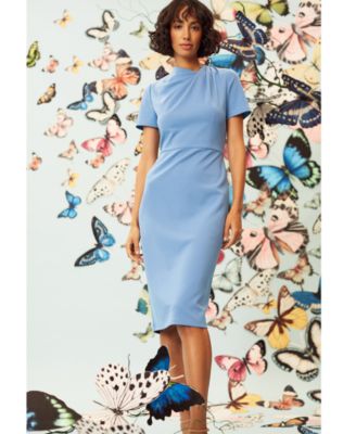 Women's Shirred-Shoulder Sheath Dress