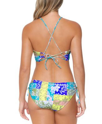 Shop Raisins Juniors Shorebreak High Neck Bikini Top Luna Printed Side Tie Bikini Bottoms In Multi Color