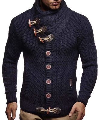 Men's Knitted Turtleneck Jacket - Winter Cardigan Sweaters for Men