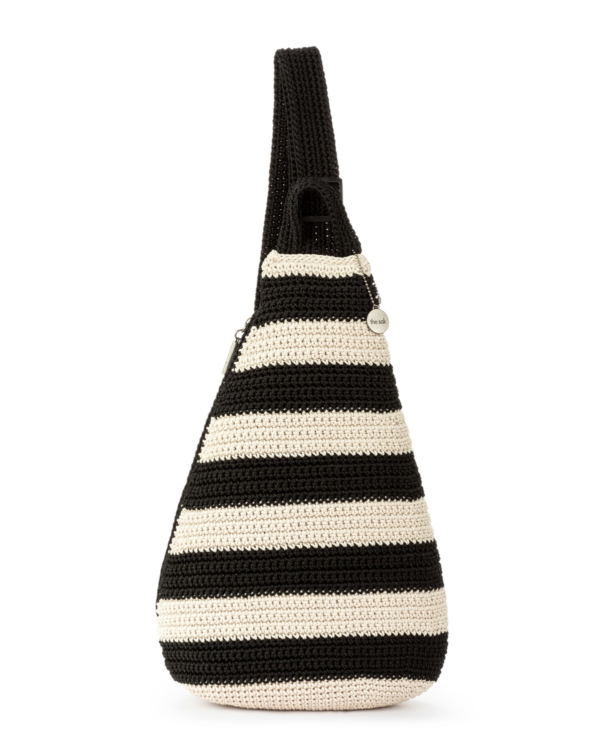 Geo Sling Crochet Small Backpack - Black Stripe